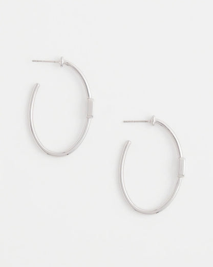 Chico's Women | Silver Oval Hoop Earrings SILVER