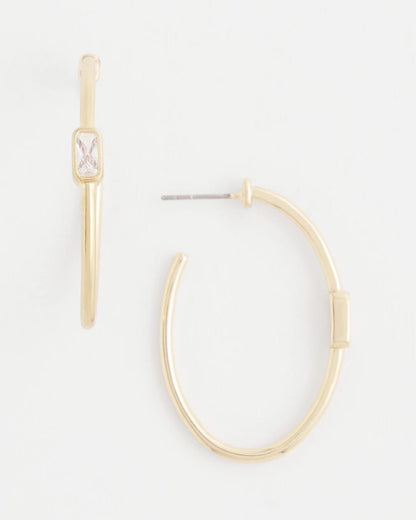 Chico's Women | Gold Oval Hoop Earrings GOLD