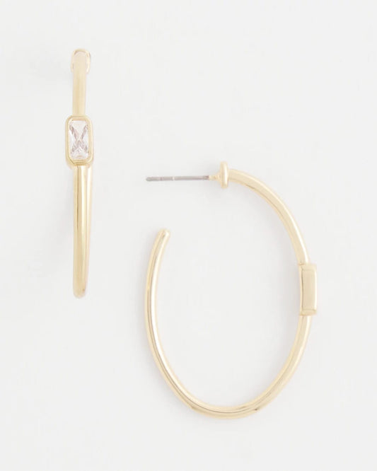 Chico's Women | Gold Oval Hoop Earrings GOLD