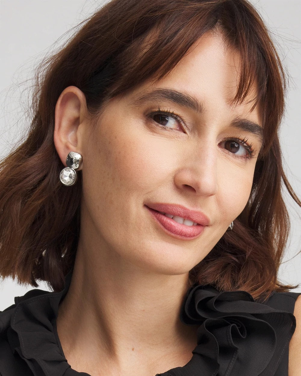 Chico's Women | No Droop™ Silver Tone Crystal Clip-On Earrings