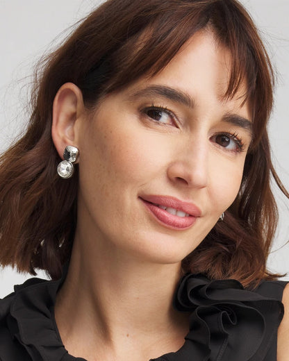 Chico's Women | No Droop™ Silver Tone Crystal Clip-On Earrings