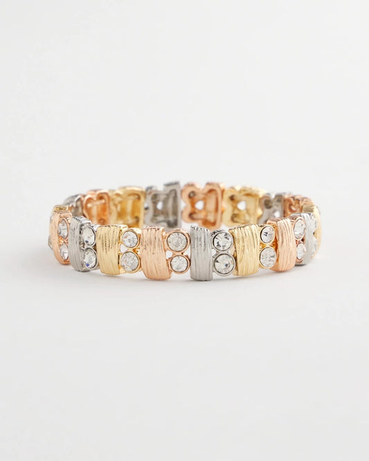 Chico's Women | Tri-Tone Rectangle Stretch Bracelet MIXED METALS
