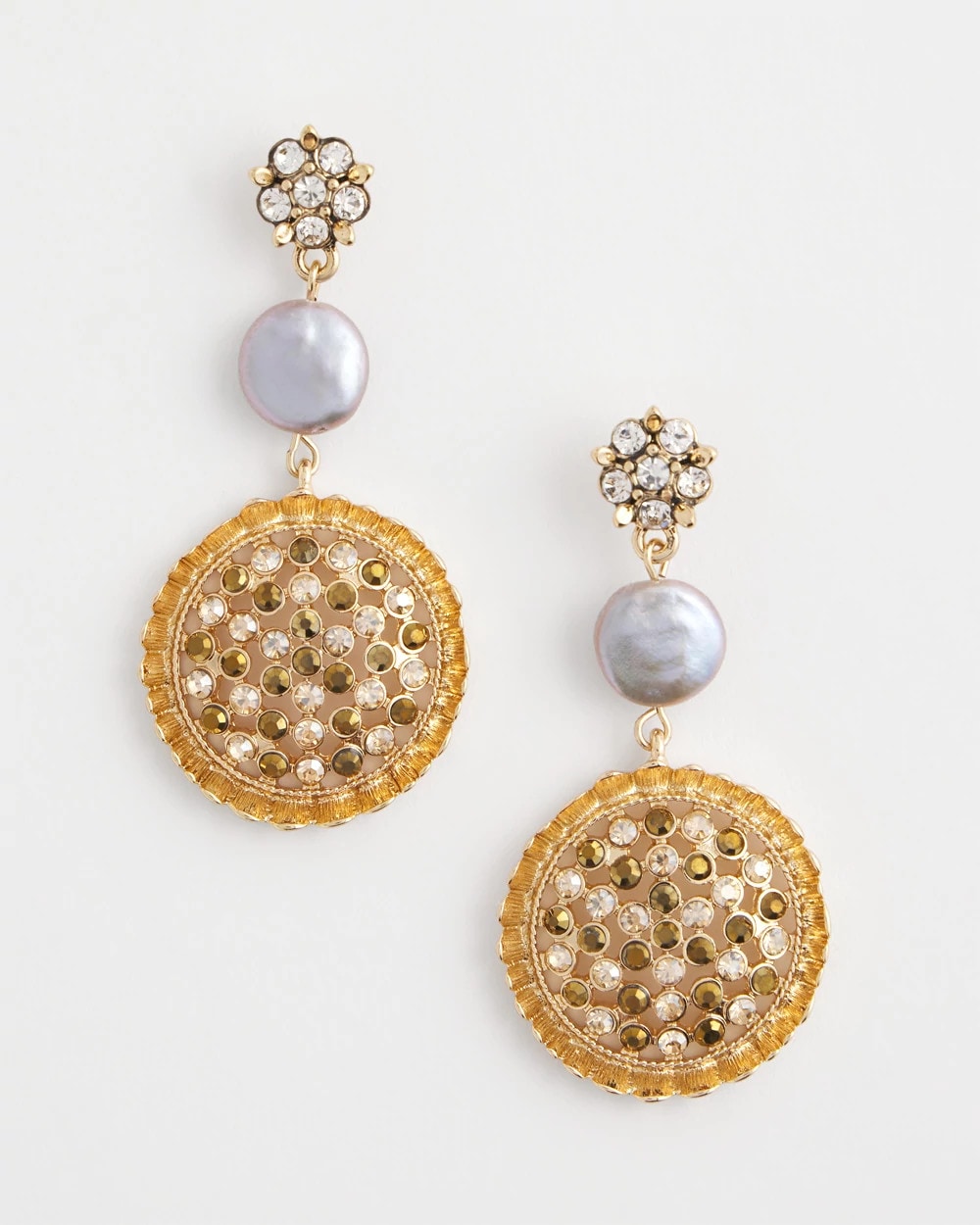 Chico's Women | Gold Medallion Drop Earrings GOLD