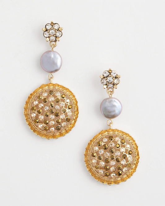 Chico's Women | Gold Medallion Drop Earrings GOLD