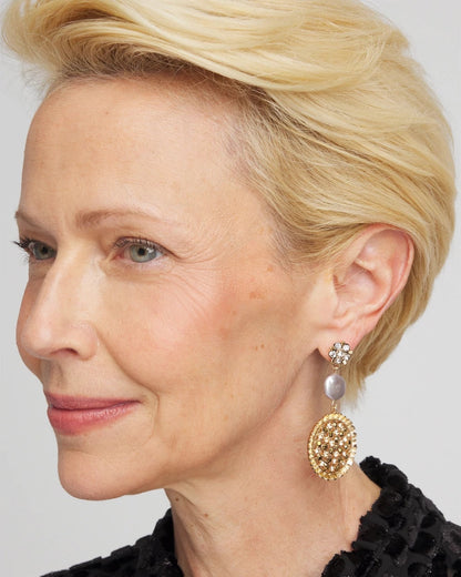 Chico's Women | Gold Medallion Drop Earrings GOLD