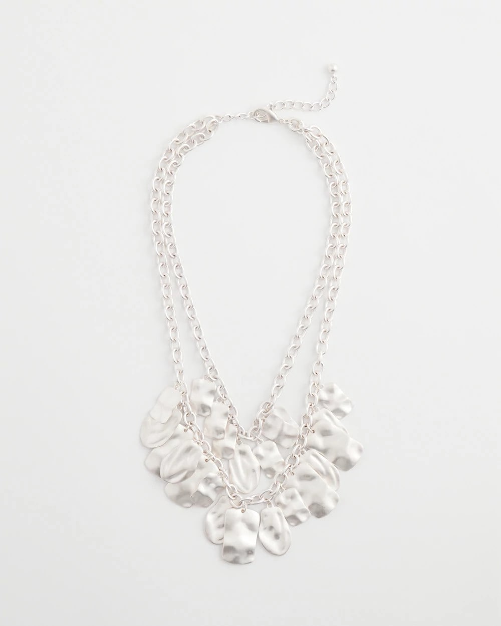 Chico's Women | Double Square Charm Pendant Necklace SILVER
