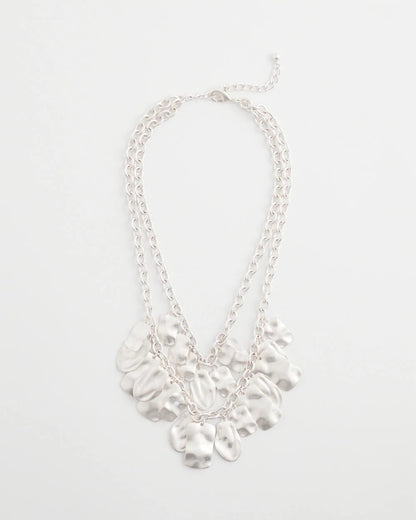 Chico's Women | Double Square Charm Pendant Necklace SILVER