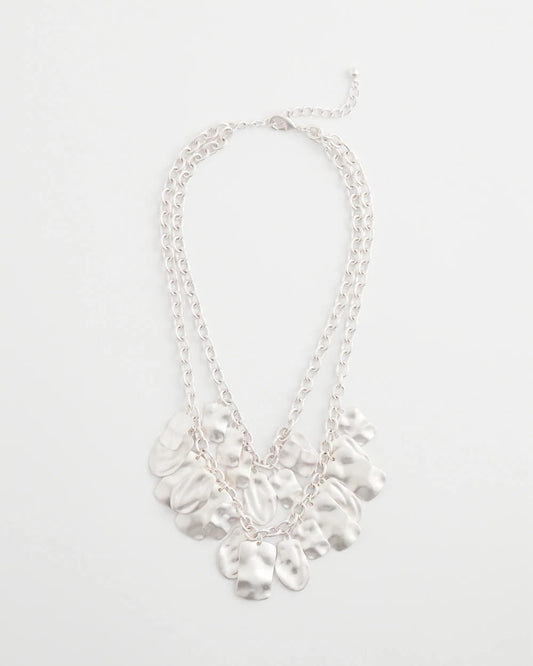 Chico's Women | Double Square Charm Pendant Necklace SILVER