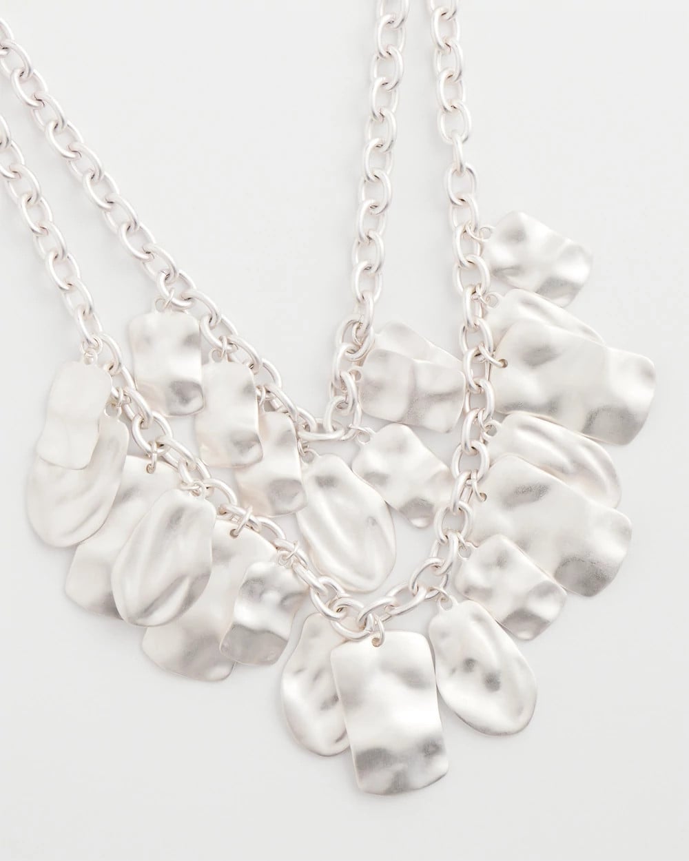 Chico's Women | Double Square Charm Pendant Necklace SILVER