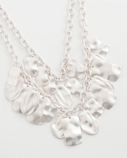 Chico's Women | Double Square Charm Pendant Necklace SILVER