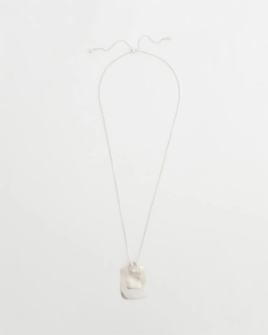Chico's Women | Adjustable Square Pendant Necklace SILVER