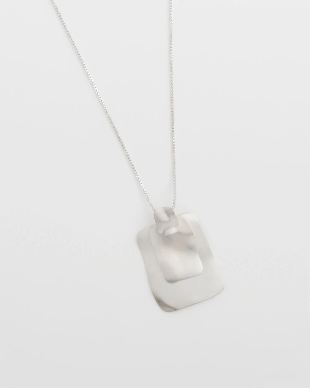 Chico's Women | Adjustable Square Pendant Necklace SILVER