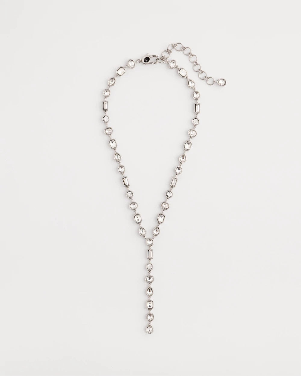 Chico's Women | Bezel Set Silvertone Y-Necklace SILVER