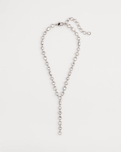 Chico's Women | Bezel Set Silvertone Y-Necklace SILVER