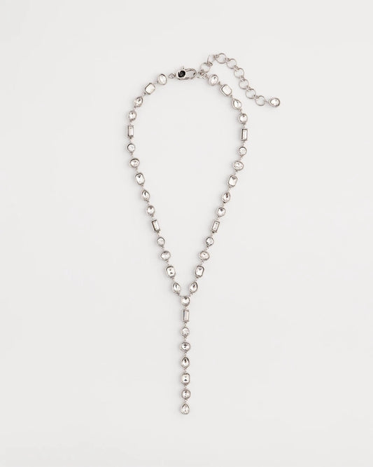 Chico's Women | Bezel Set Silvertone Y-Necklace SILVER