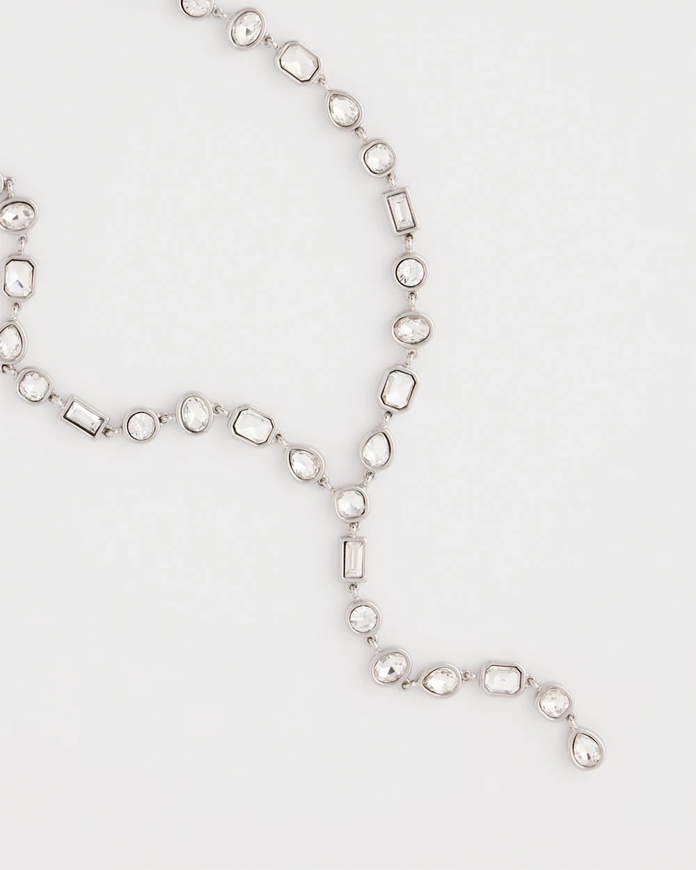 Chico's Women | Bezel Set Silvertone Y-Necklace SILVER