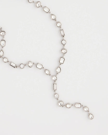 Chico's Women | Bezel Set Silvertone Y-Necklace SILVER