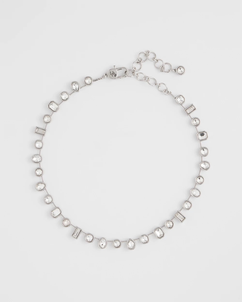 Chico's Women | Bezel Set Short Silvertone Necklace SILVER