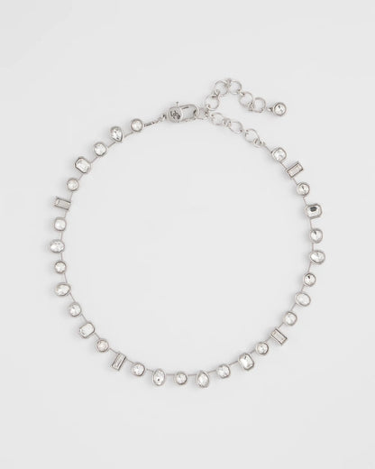 Chico's Women | Bezel Set Short Silvertone Necklace SILVER