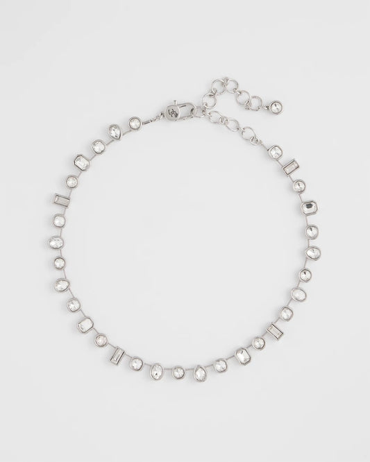 Chico's Women | Bezel Set Short Silvertone Necklace SILVER