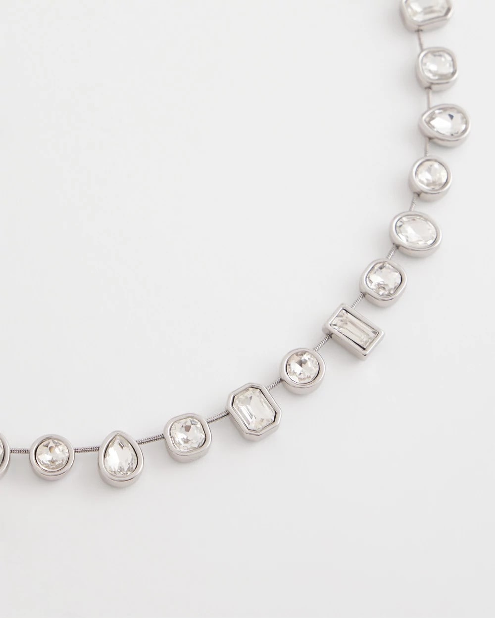 Chico's Women | Bezel Set Short Silvertone Necklace SILVER