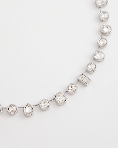 Chico's Women | Bezel Set Short Silvertone Necklace SILVER