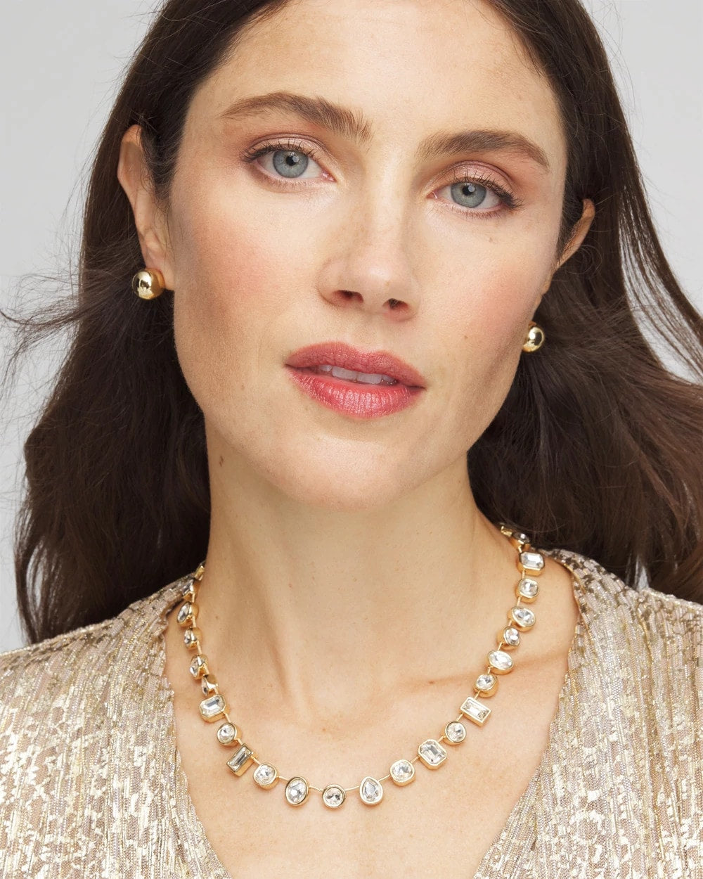 Chico's Women | Bezel Set Short Goldtone Necklace GOLD
