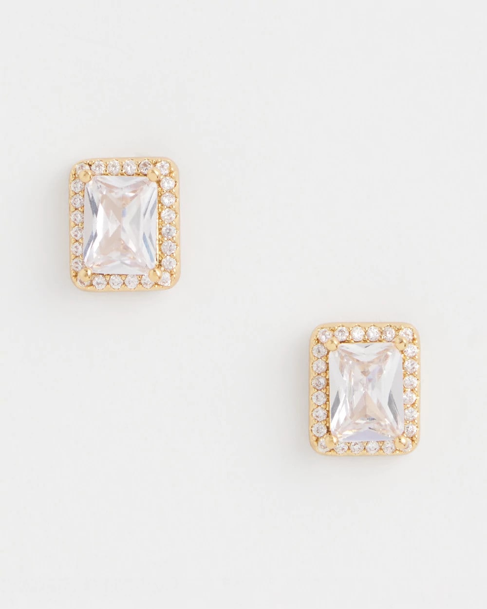 Chico's Women | Gold Emerald Cut Stud Earrings GOLD