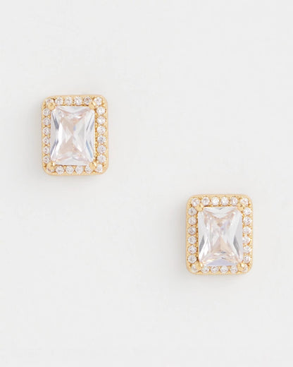 Chico's Women | Gold Emerald Cut Stud Earrings GOLD