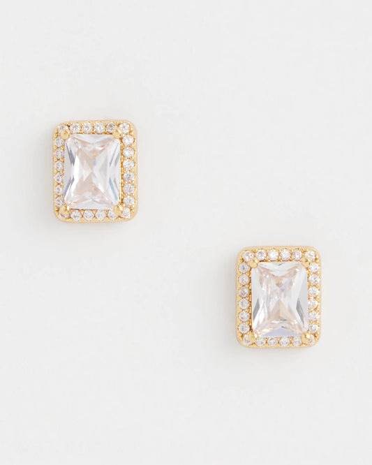 Chico's Women | Gold Emerald Cut Stud Earrings GOLD