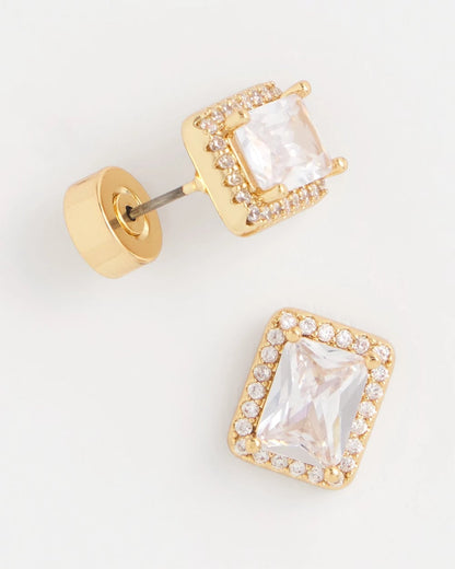 Chico's Women | Gold Emerald Cut Stud Earrings GOLD