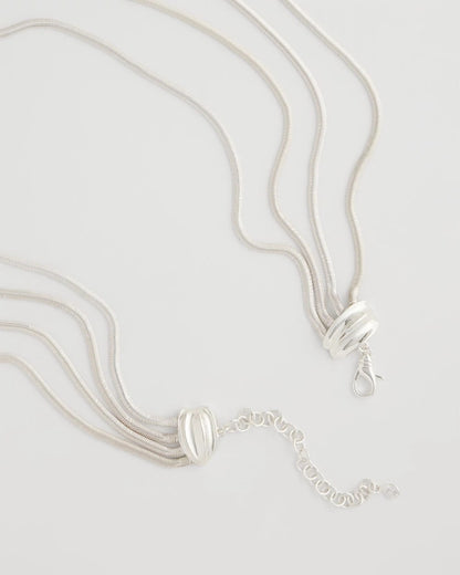 Chico's Women | Multi-Layer Snake Chain Necklace SILVER