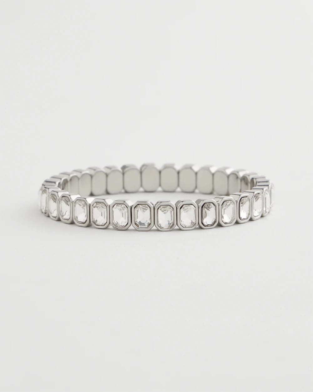 Chico's Women | Silver Bezel Set Stretch Tennis Bracelet SILVER