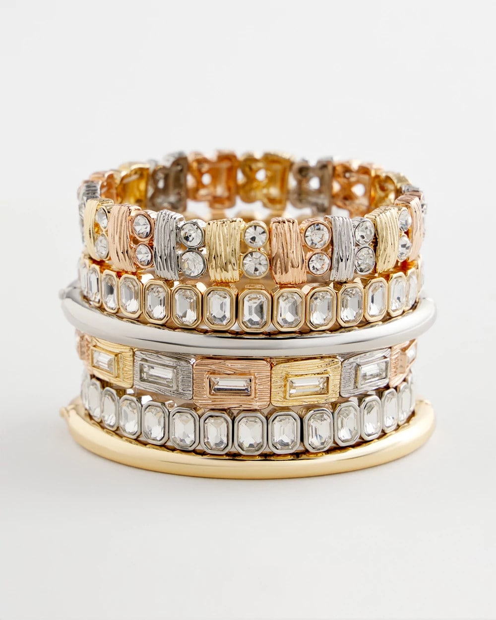 Chico's Women | Silver Bezel Set Stretch Tennis Bracelet SILVER