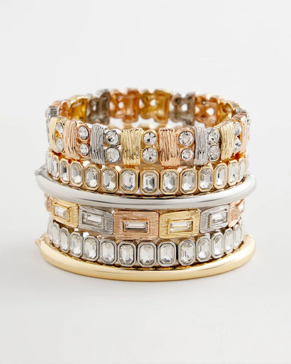Chico's Women | Silver Bezel Set Stretch Tennis Bracelet SILVER
