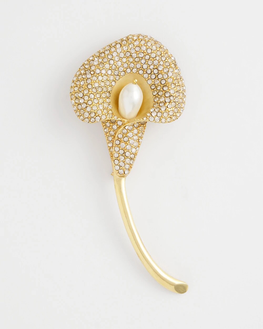 Chico's Women | Encrusted Calla Lily Brooch GOLD