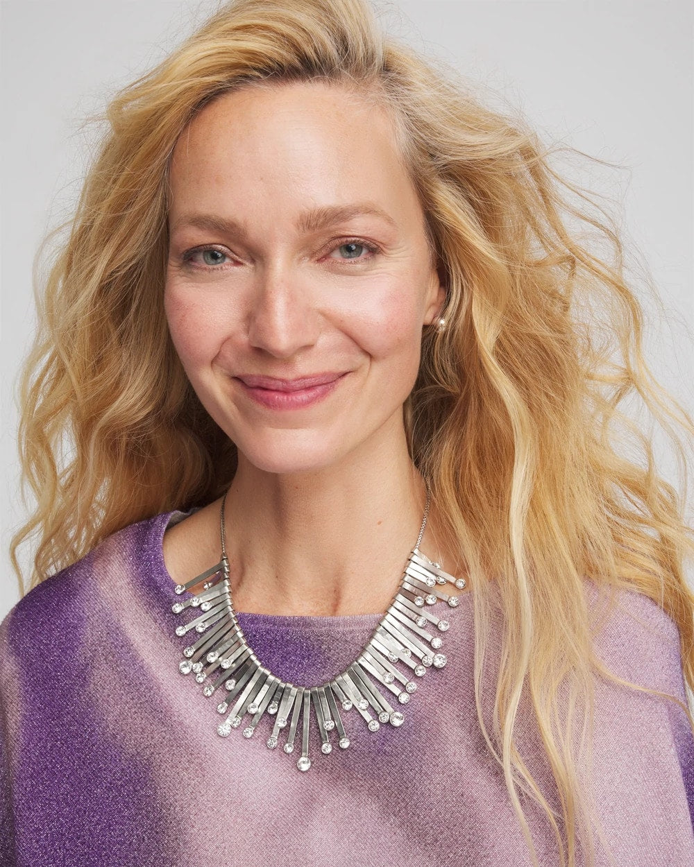 Chico's Women | Chico’s Originals Silver Slice & Gem Bib SILVER