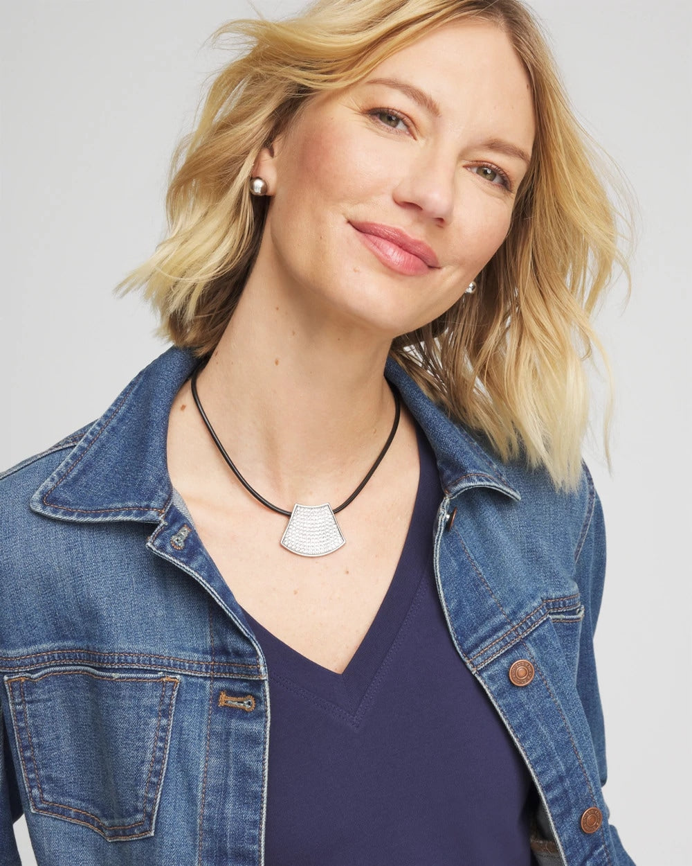 Chico's Women | Silver Glitz Pendant Necklace SILVER