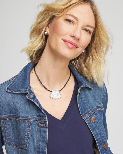 Chico's Women | Silver Glitz Pendant Necklace SILVER