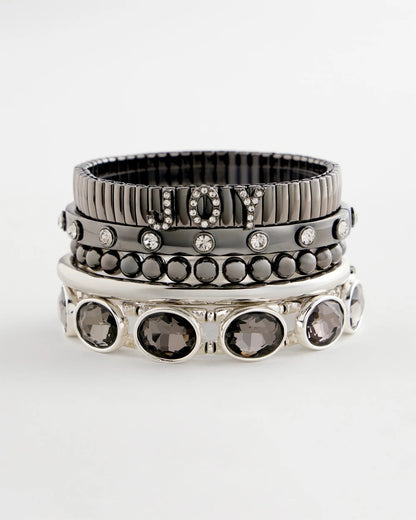 Chico's Women | Hematite Rhinestone Tone Bangle HEMATITE