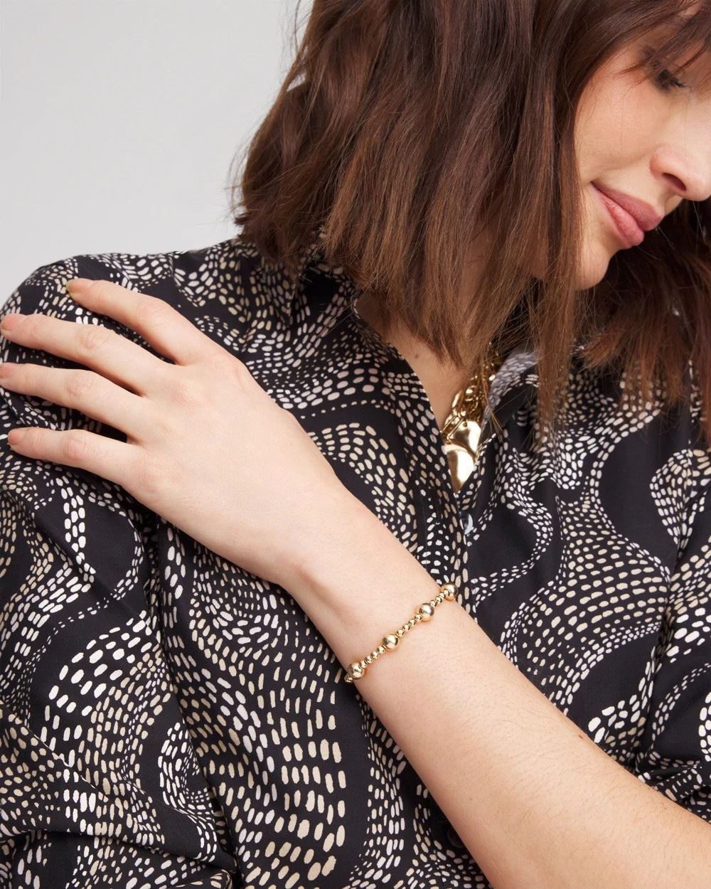 Chico's Women | Gold-tone Medium Bead Stretch Bracelet