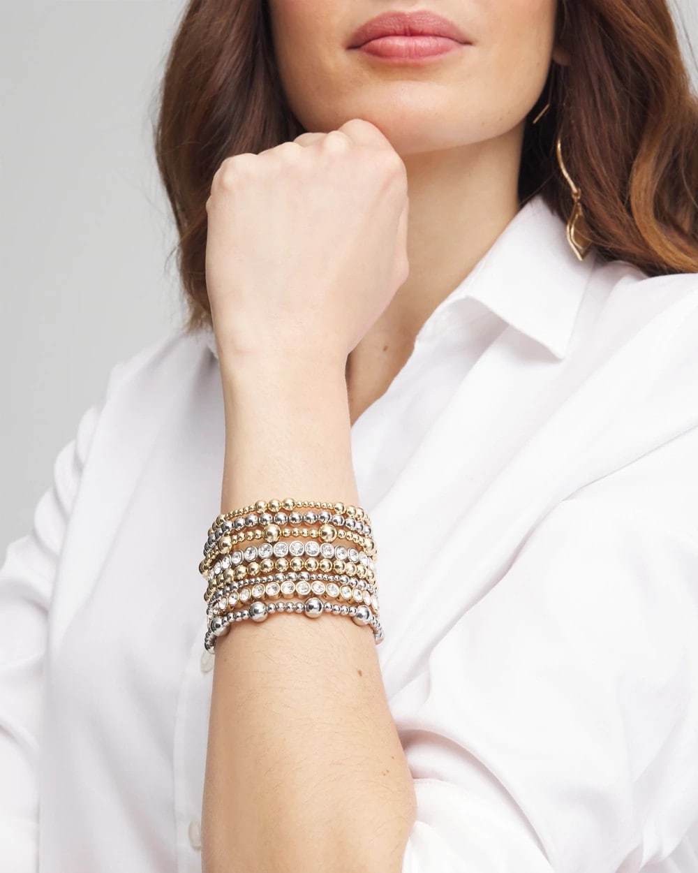 Chico's Women | Gold-tone Medium Bead Stretch Bracelet