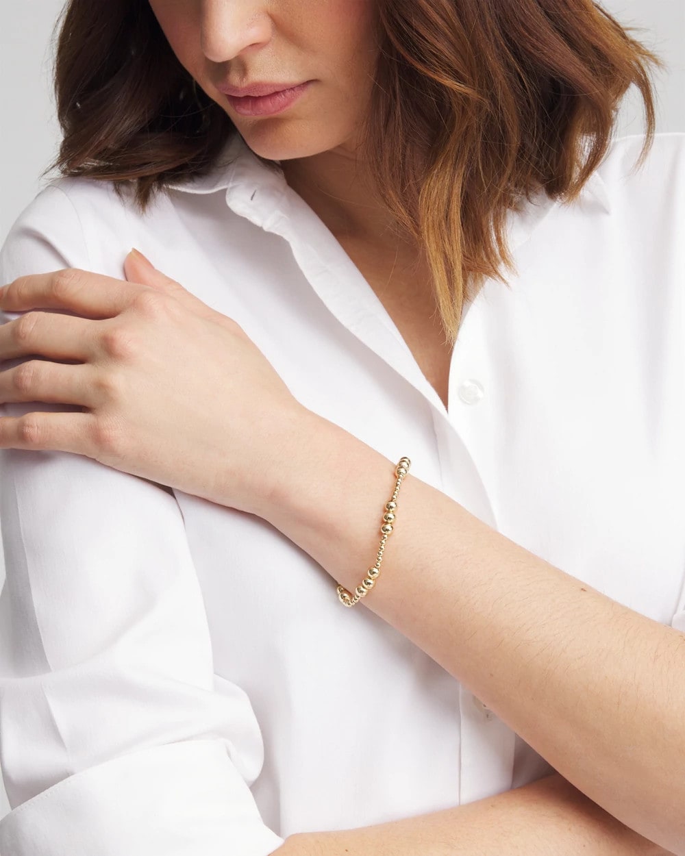 Chico's Women | Gold-tone Small Bead Stretch Bracelet