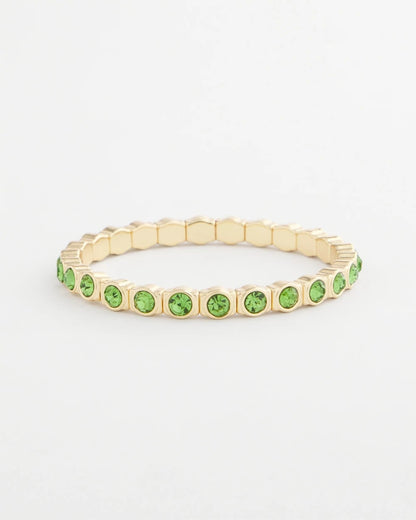 Chico's Women | Small Faceted Stretch Bracelet GREEN
