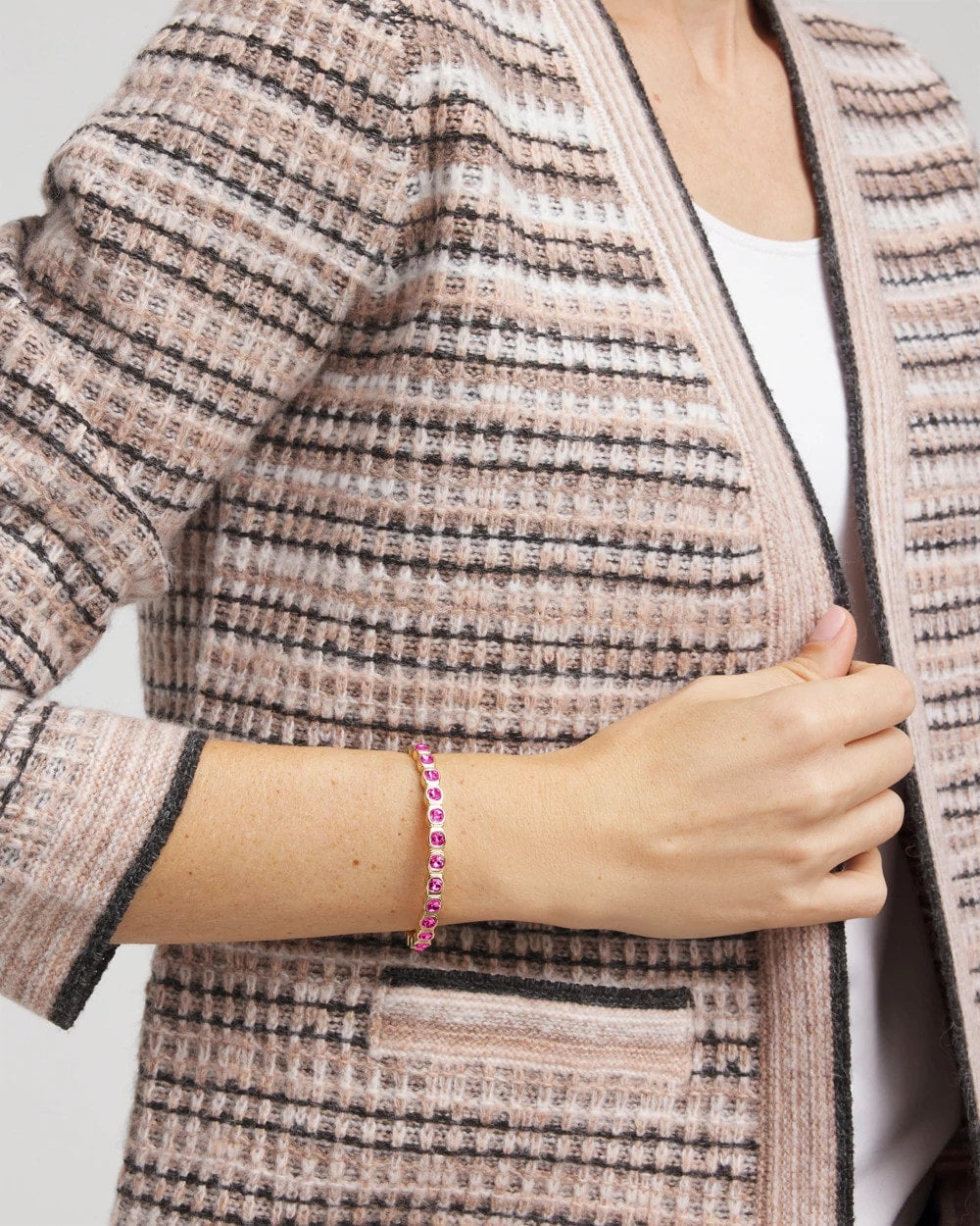 Chico's Women | Small Faceted Stretch Bracelet PINK