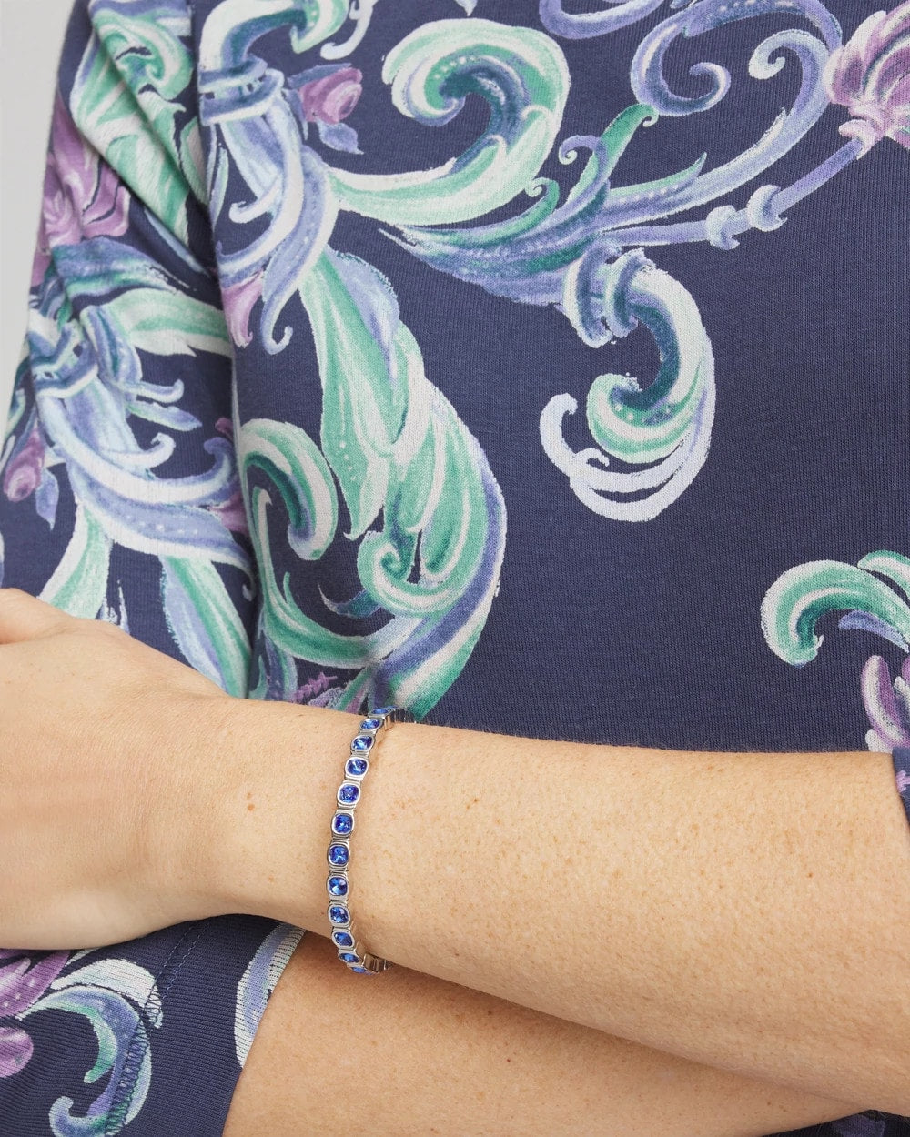 Chico's Women | Small Faceted Stretch Bracelet BLUE