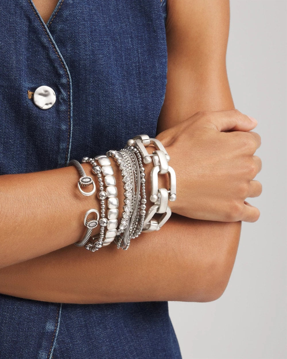 Chico's Women | Silvertone Stretch Bracelet SILVER