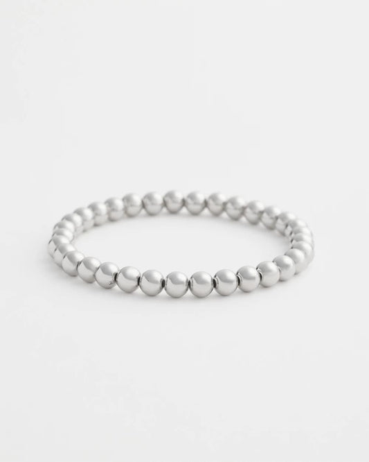 Chico's Women | Small Beaded Silver Tone Stretch Bracelet SILVER