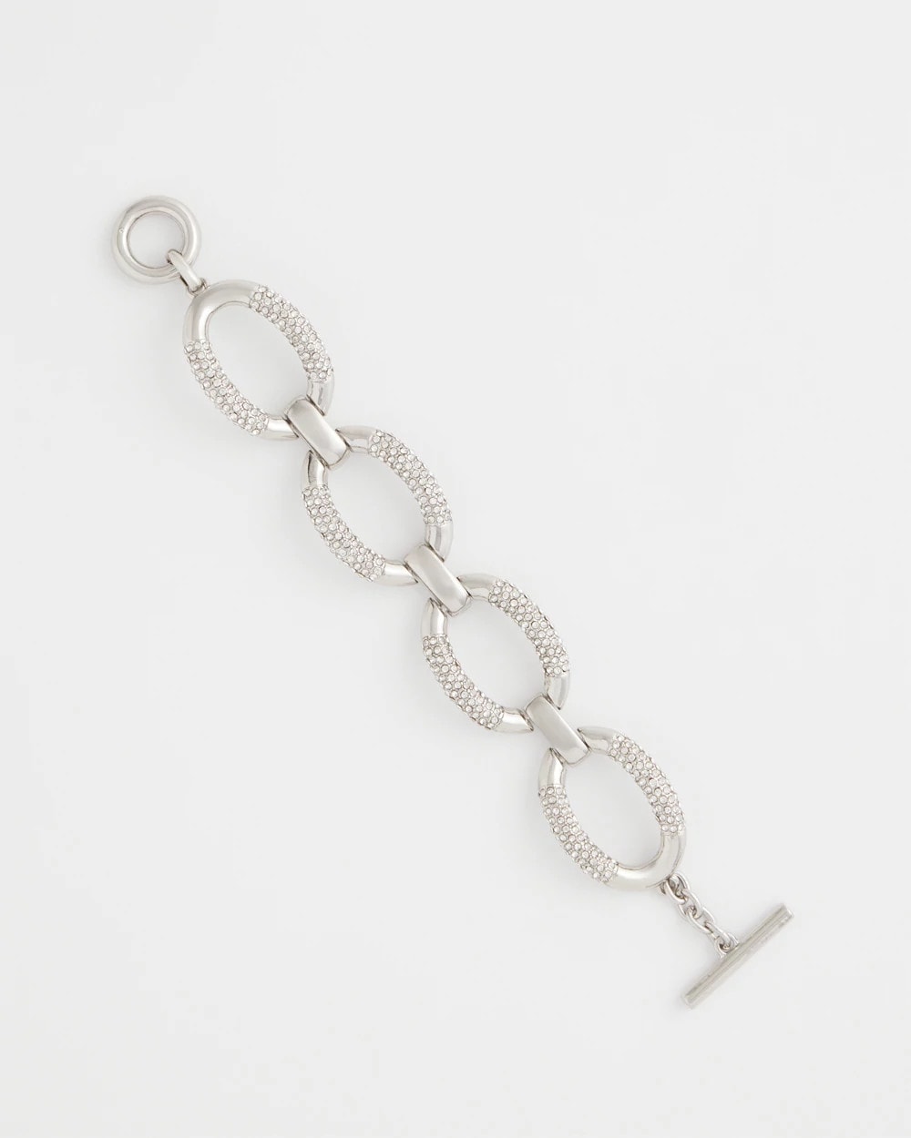 Chico's Women | Large Pave Link Toggle Bracelet SILVER