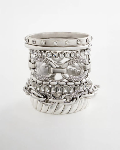Chico's Women | Large Pave Link Toggle Bracelet SILVER